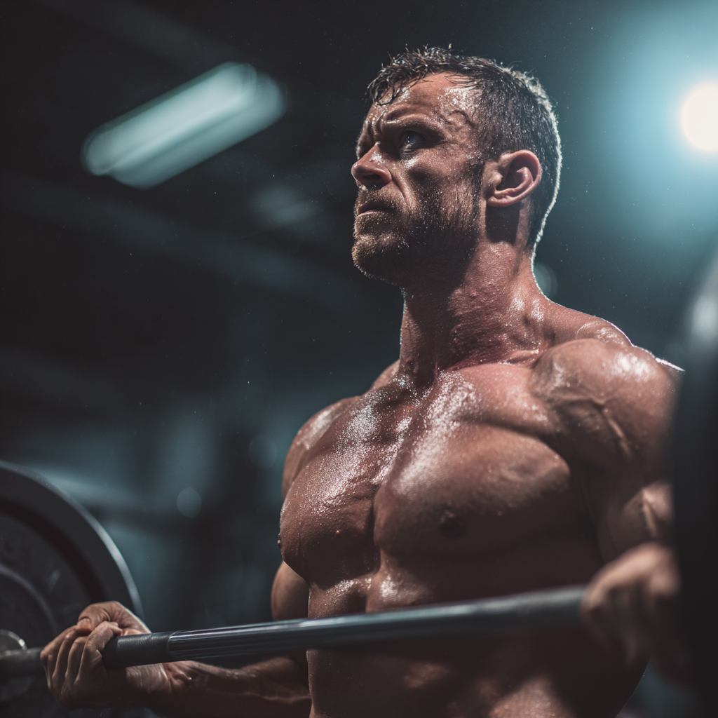 Чоловік тренується в спортзалі